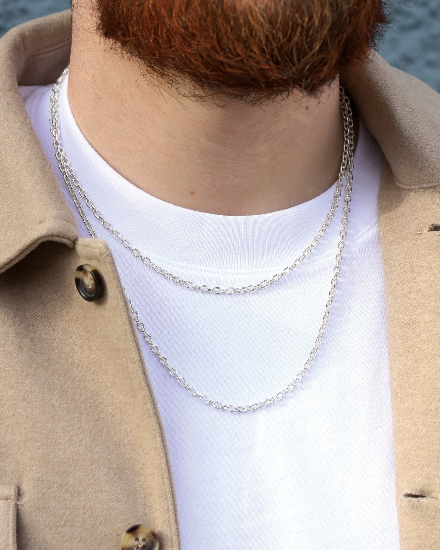 Rectangle Link Chain Necklace | 3.5mm