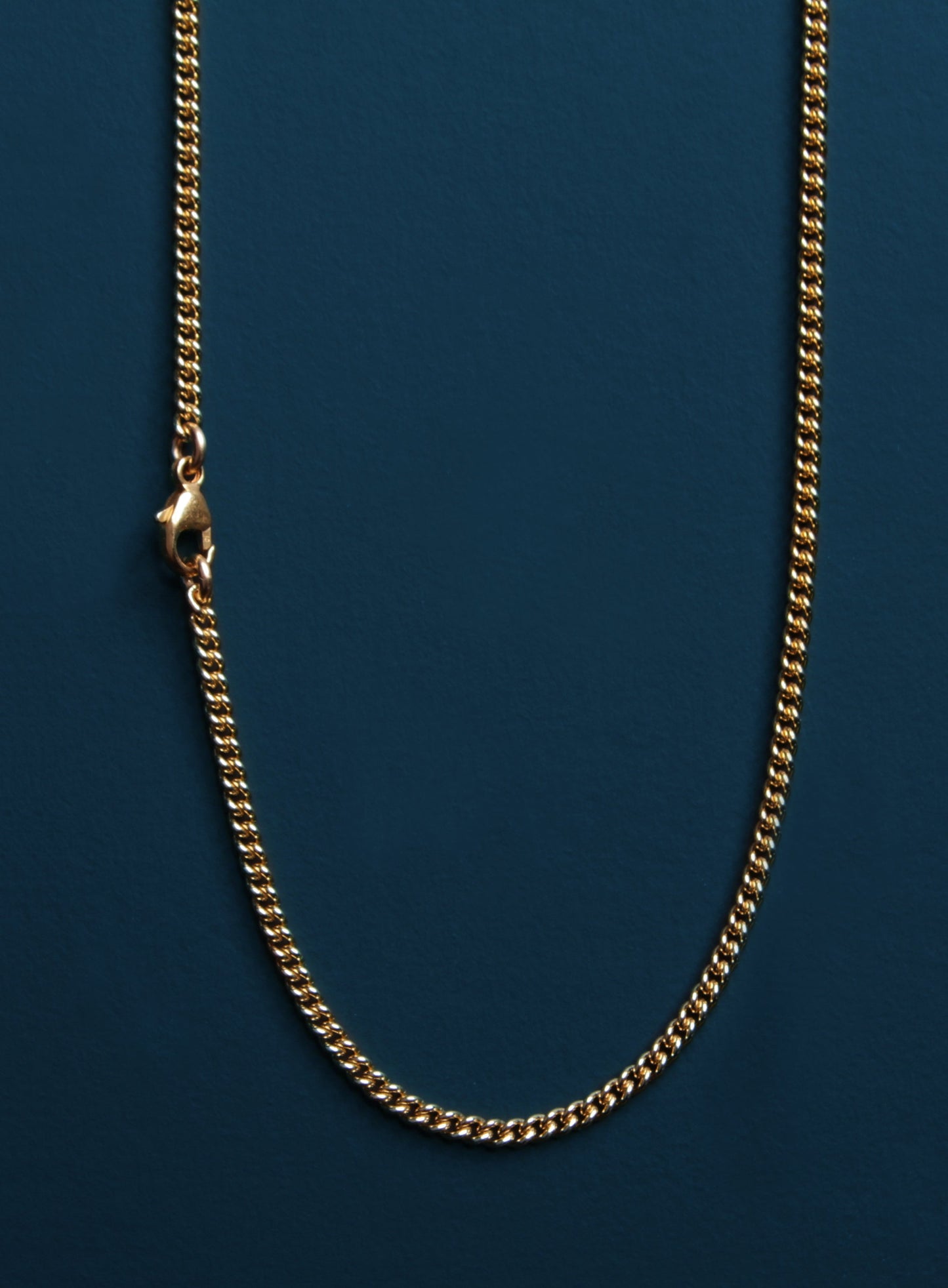Vermeil Gold Sideways Cross on 14k Gold Filled Curb Chain
