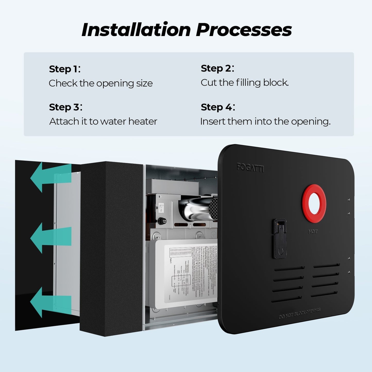 FOGATTI RV Water Heater Installation Filling Block (Single-pack), Compatible with 15 x 18 inches RV Water Heater Door