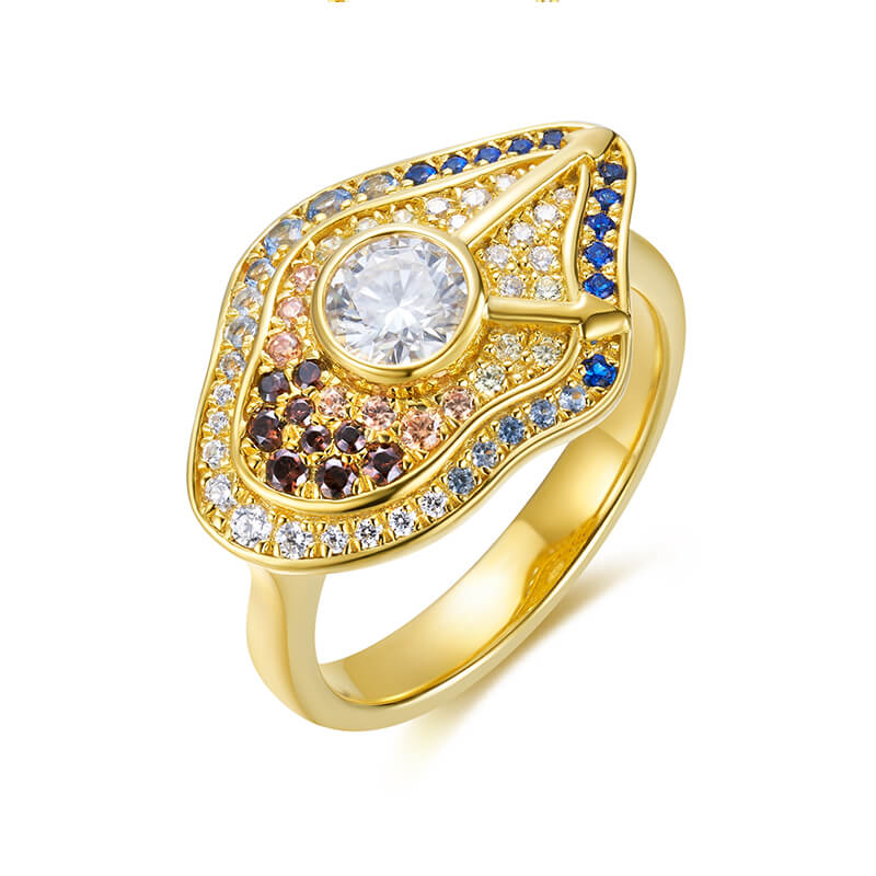 Famous Paintings "The Persistence of Memory" Inspired Moissanite Engagement Ring