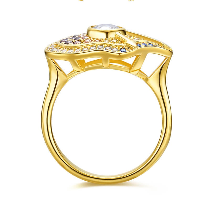 Famous Paintings "The Persistence of Memory" Inspired Moissanite Engagement Ring