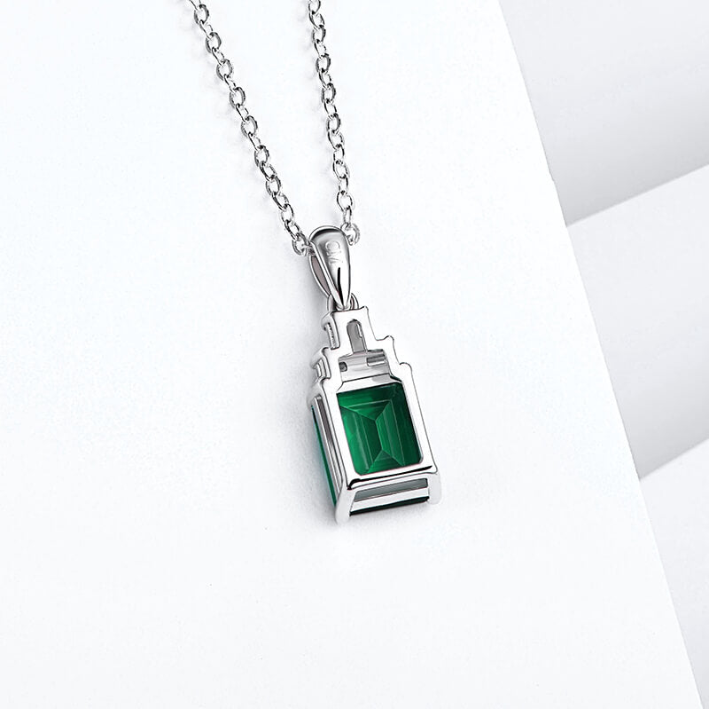 Fashion Lab-Created Emerald Sterling Silver Necklace