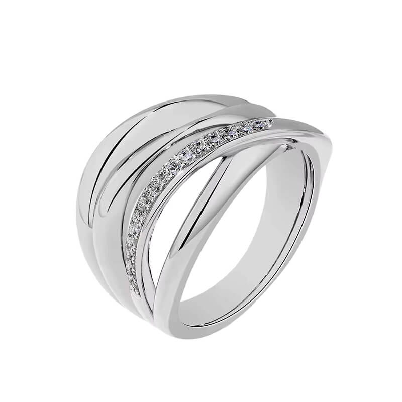 Fashion Moissanite Multiple Crossover Interlocking Wedding Band Ring