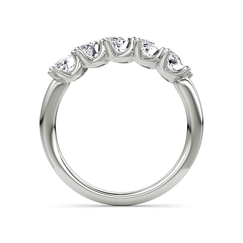 Five Marquise Moissanite Half Eternity Wedding Band Ring