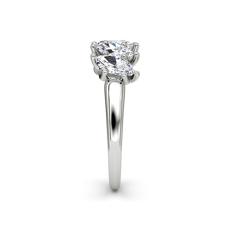 Five Marquise Moissanite Half Eternity Wedding Band Ring