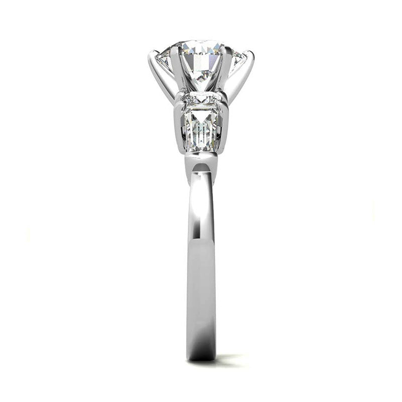 Five Stone Moissanite With Princess And Baguette Engagement Ring