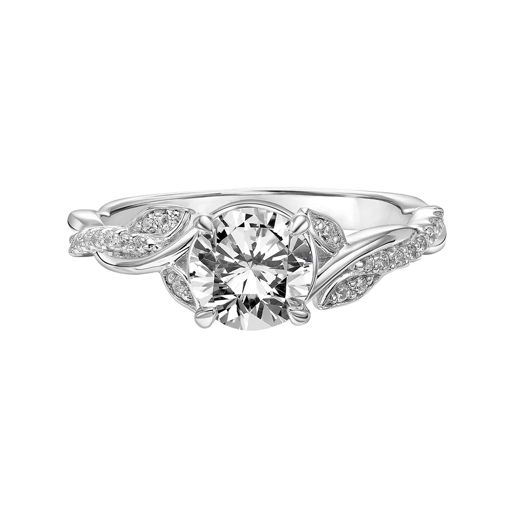 Floral Vine Moissanite Twisted Pave Engagement Ring