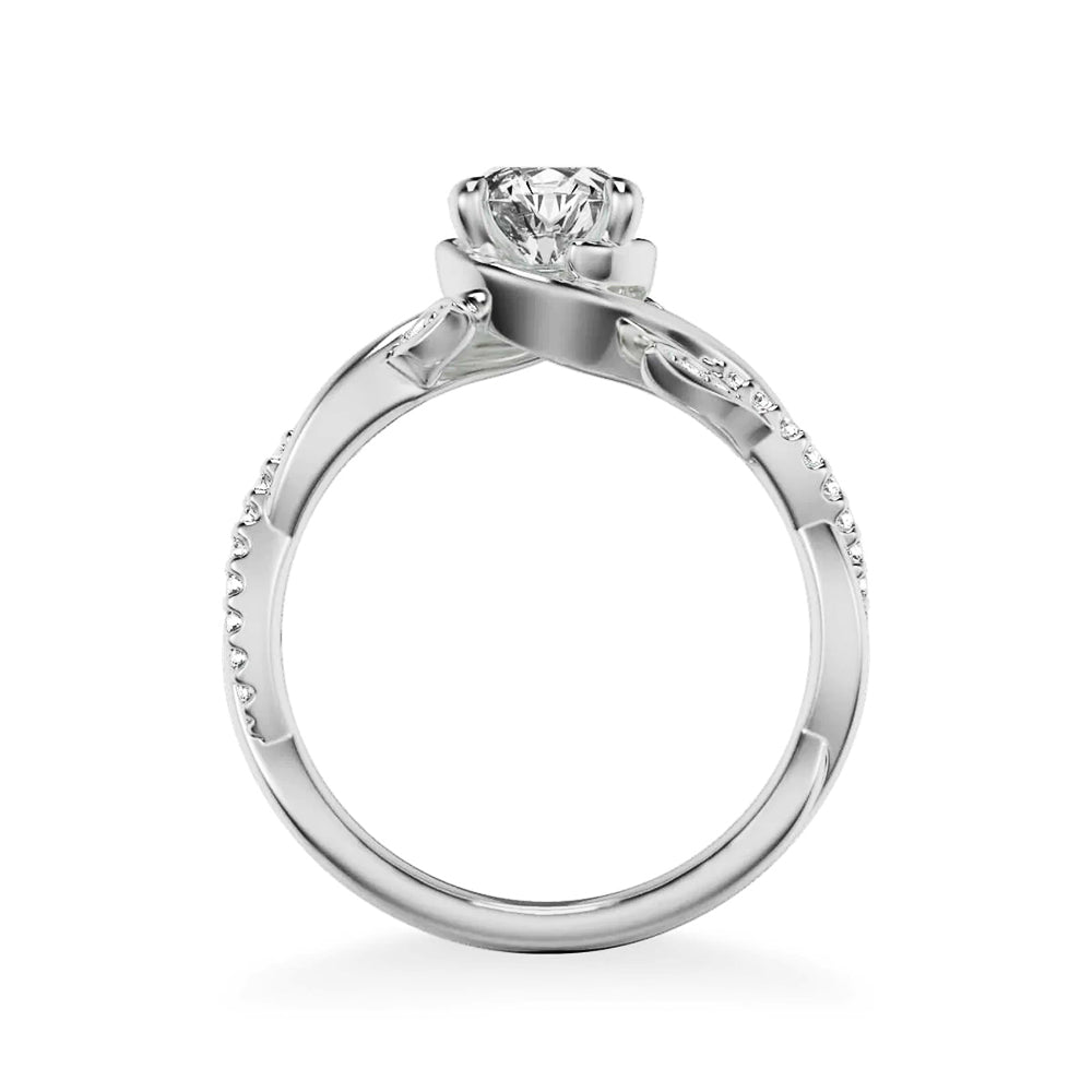 Floral Vine Moissanite Twisted Pave Engagement Ring