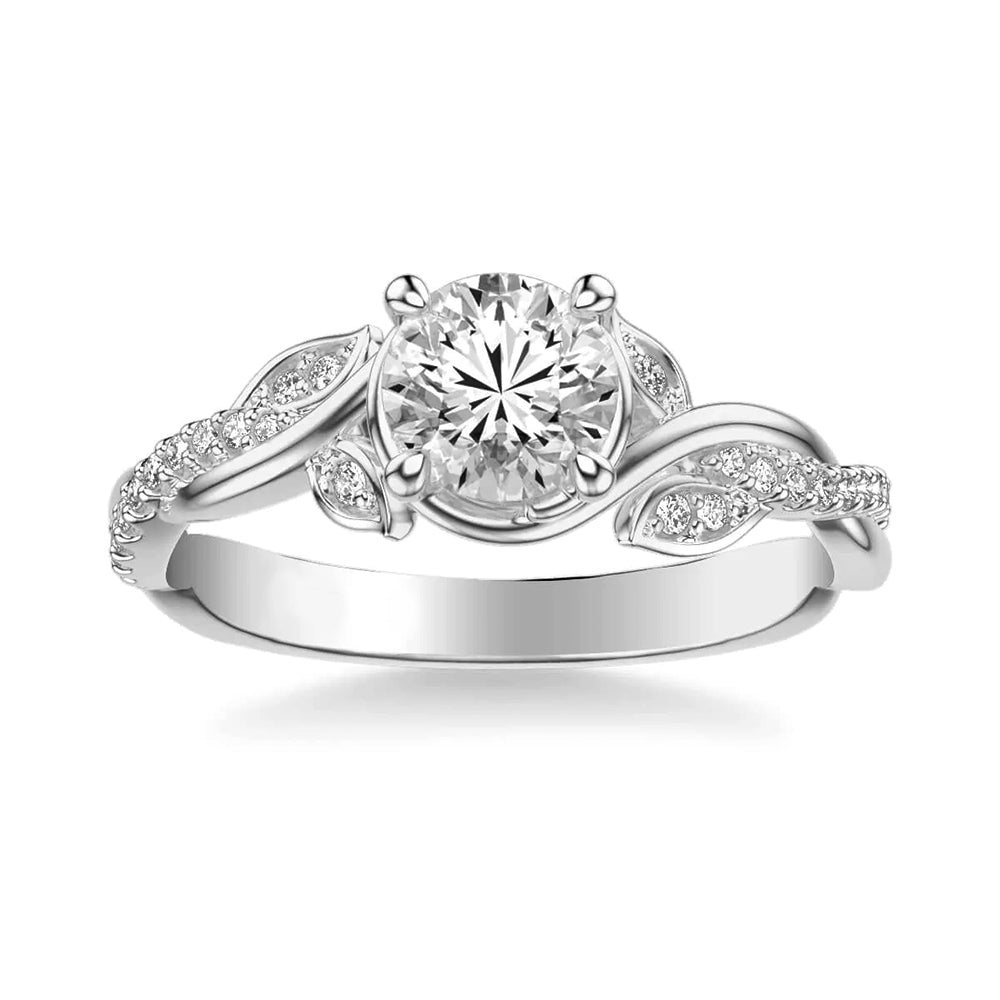 Floral Vine Moissanite Twisted Pave Engagement Ring