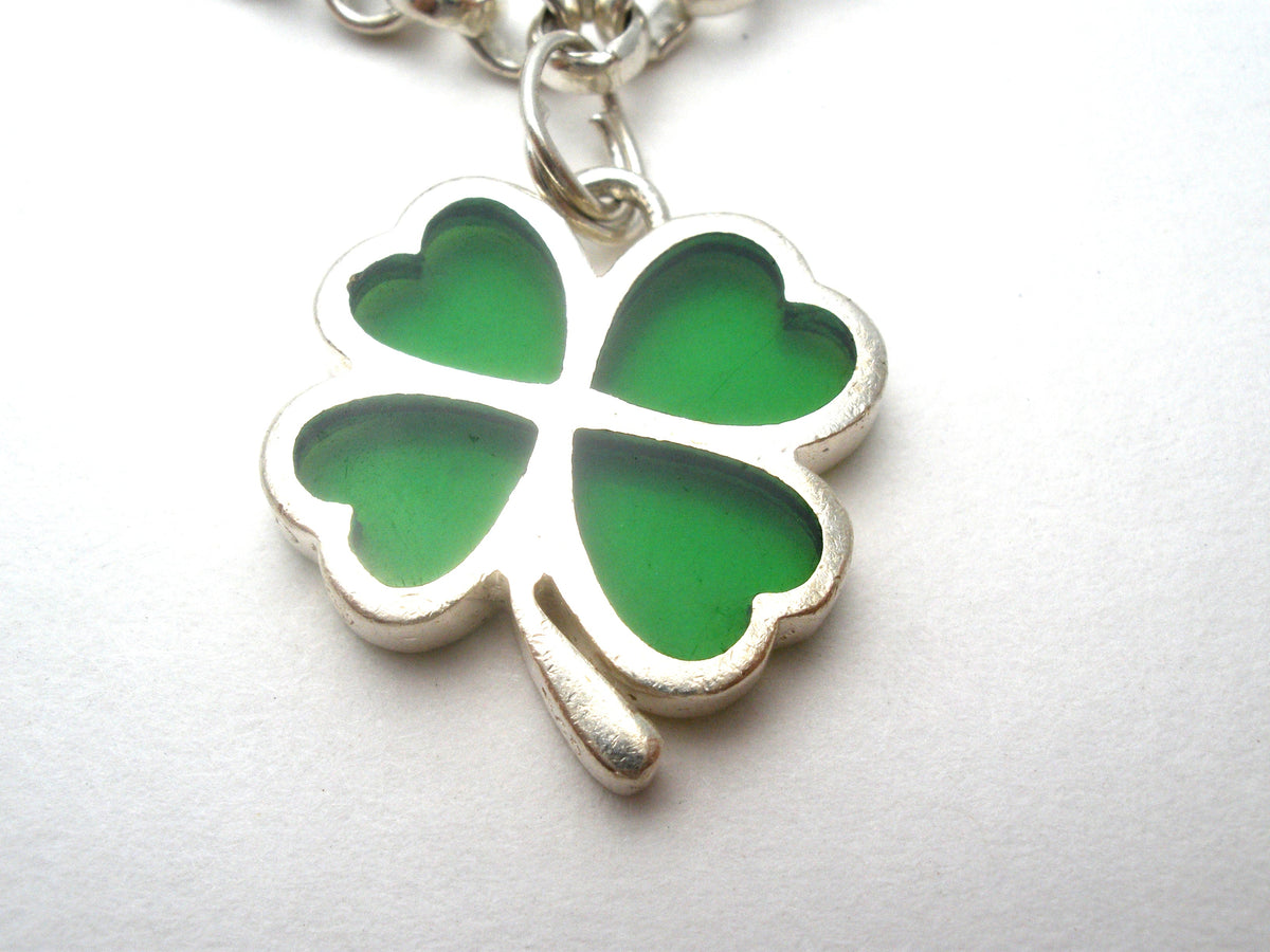 Four Leaf Clover Charm Bracelet Sterling Silver