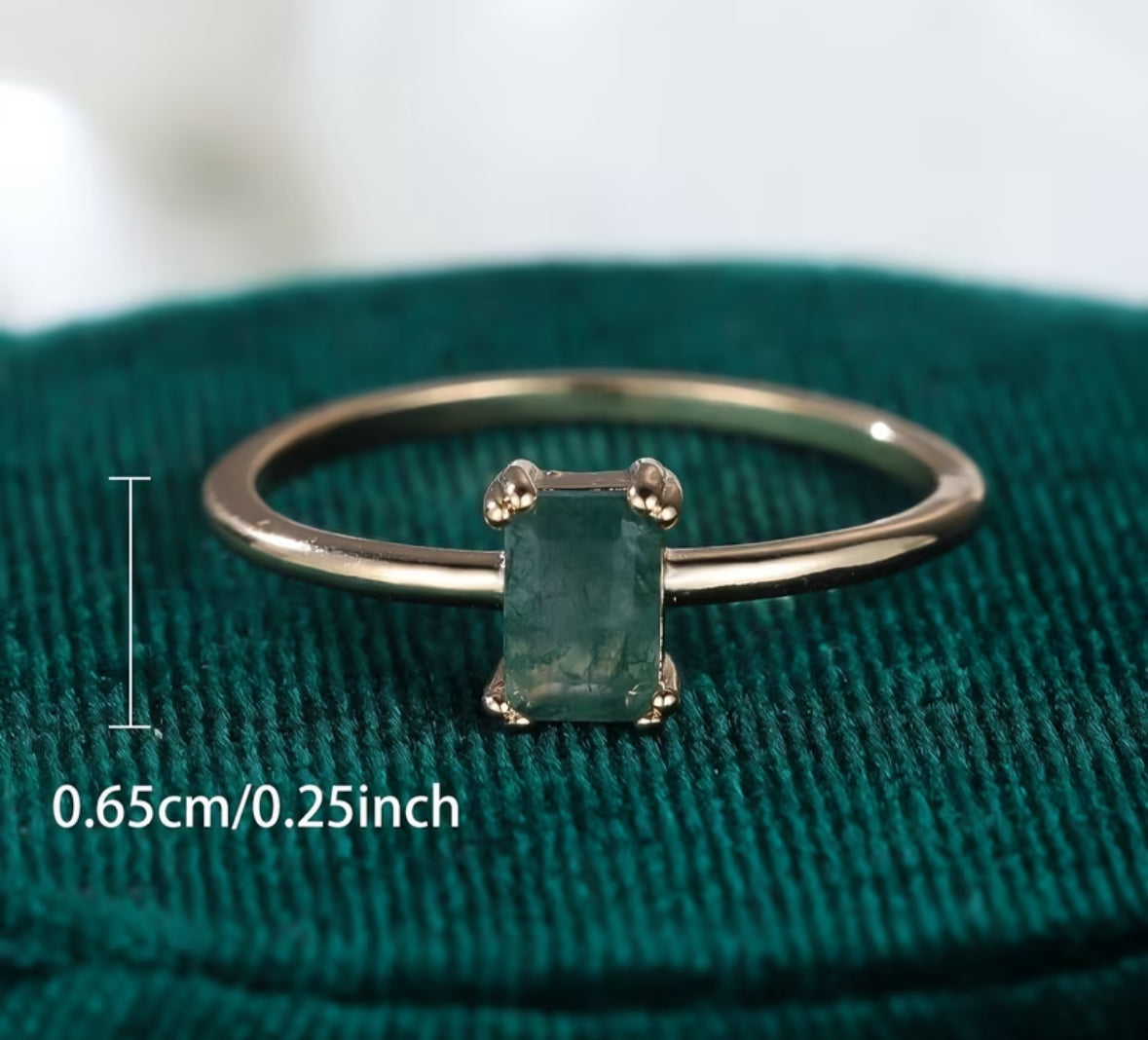 Moss Agate Gold ring✨