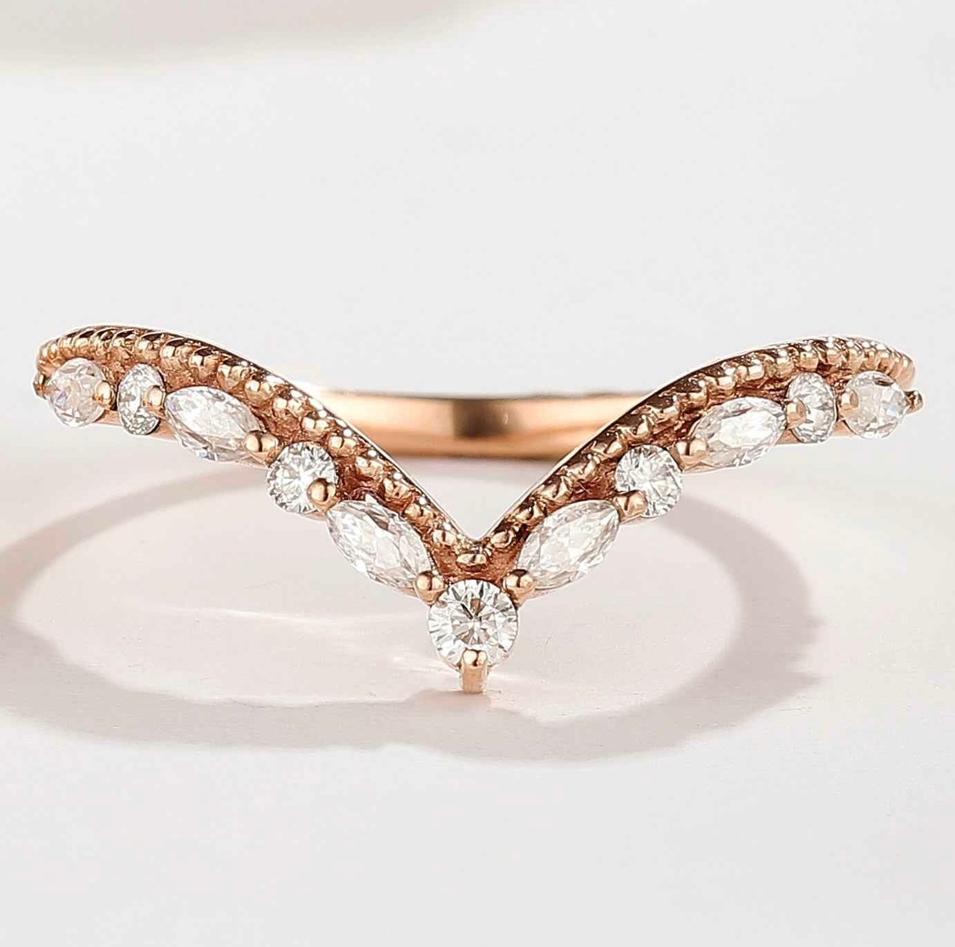 Moissanite Stacking Wedding Band One Piece For Women