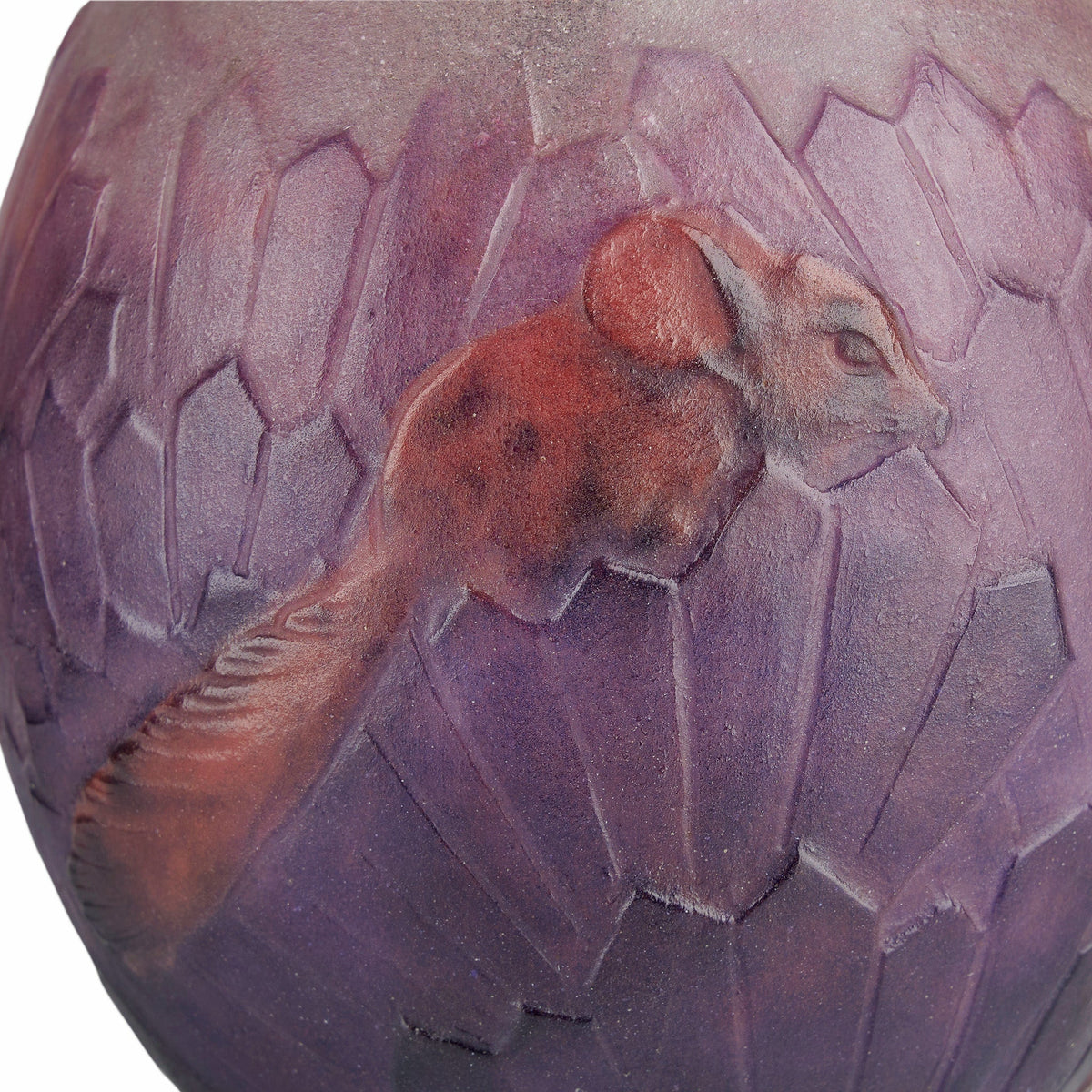 Gabriel Argy-Rousseau "Ecureuils Dans L'Herbe" Pâte de Verre Glass Vase