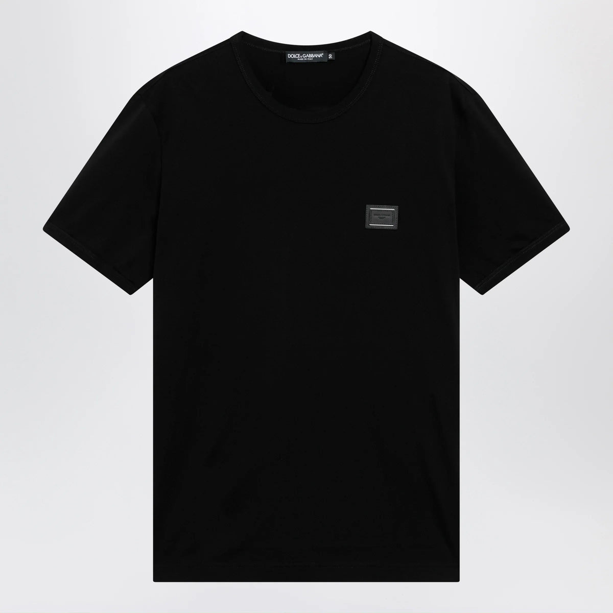 Dolce&Gabbana - Cotton T-shirt with logo plaque in black