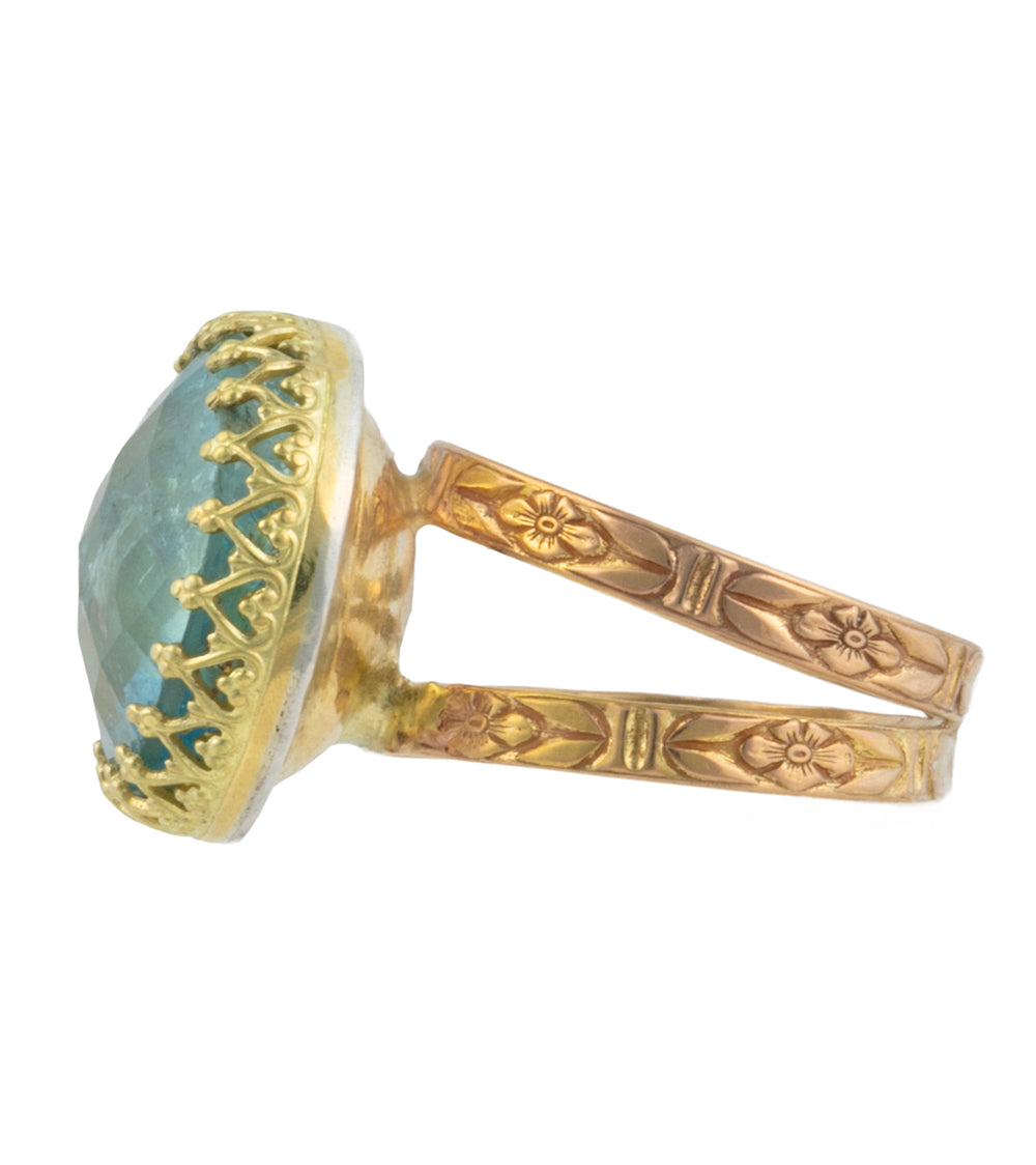 Aquamarine Faceted Ring by Galit