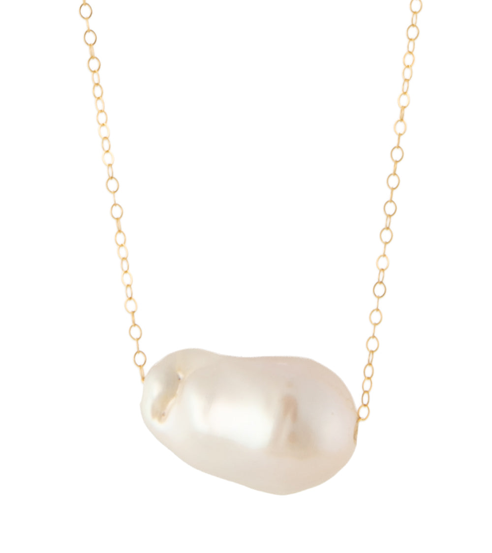 “Floating” White Baroque Pearl Necklace by Galit