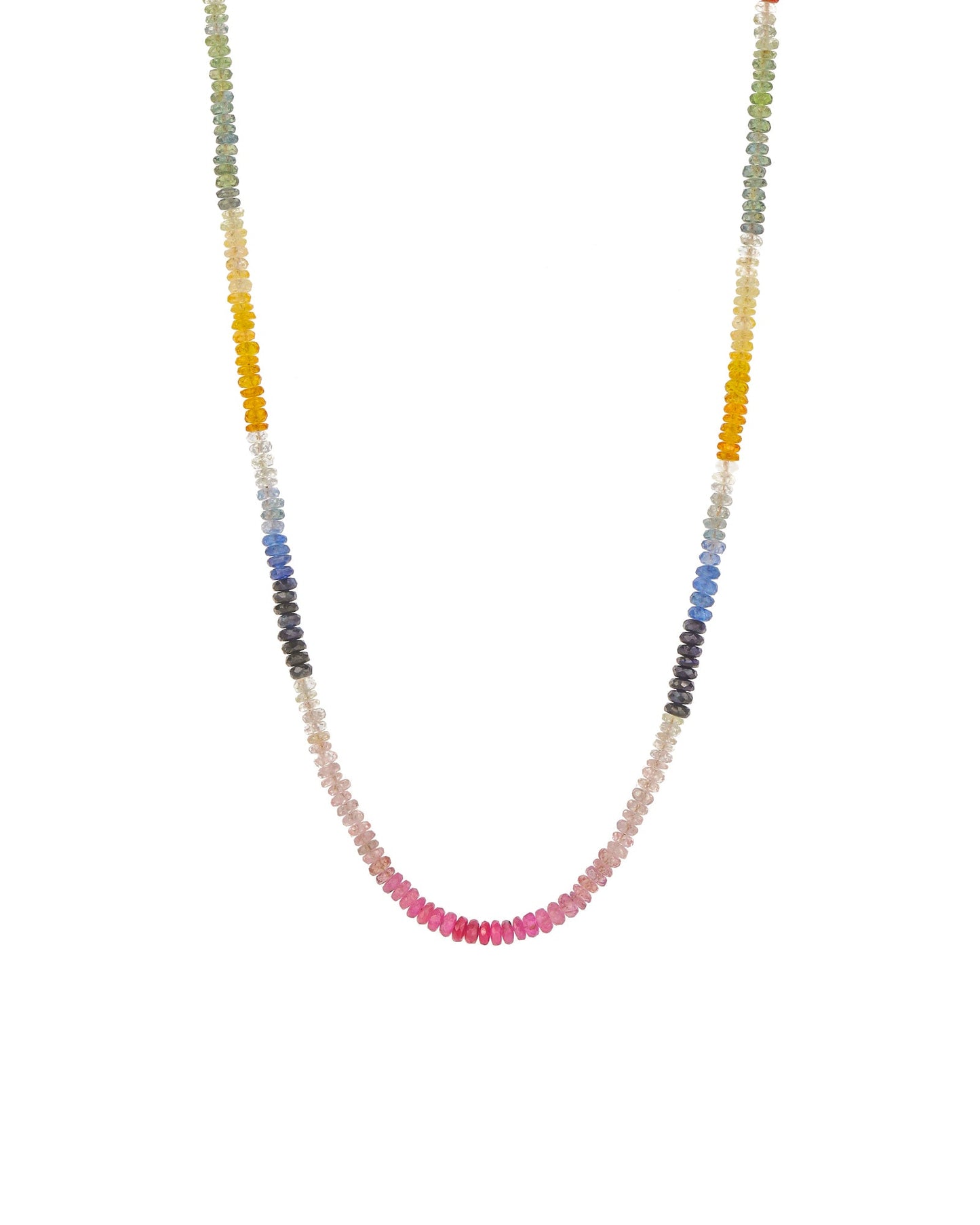 Multi Sapphire Beaded Necklace | 2.5mm