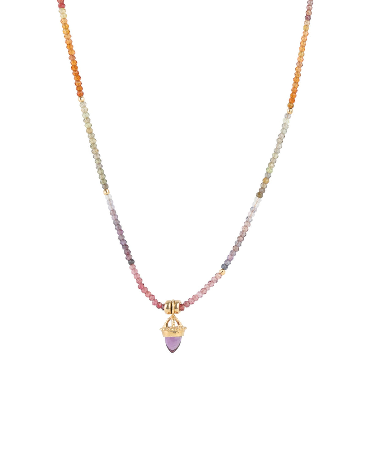 Mixed Spinel + Garnet Charm Necklace