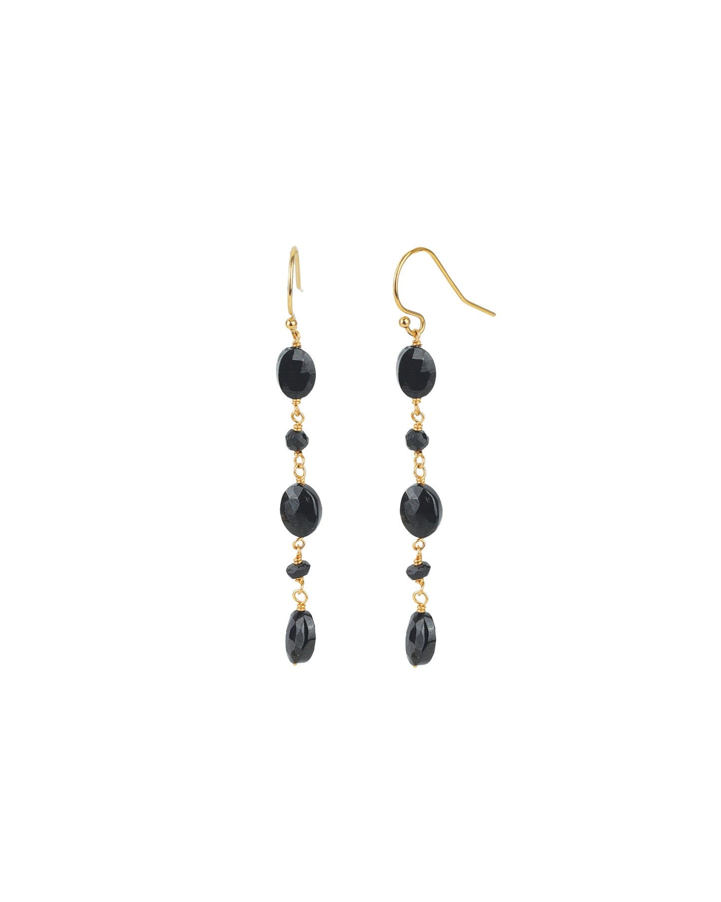 Oval Black Garnet Mixed Drop Hooks