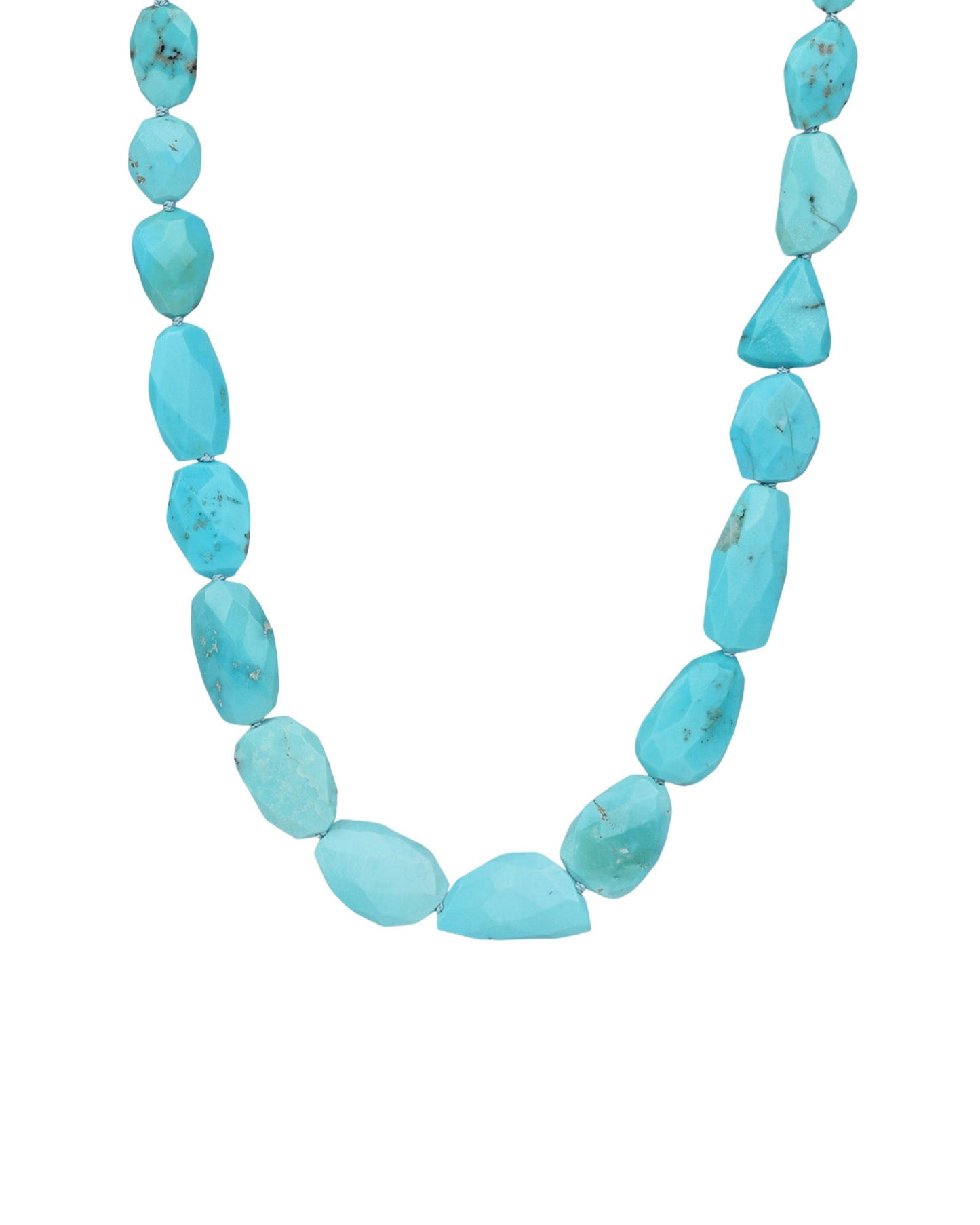 Faceted Sleeping Beauty Turquoise Beaded Necklace