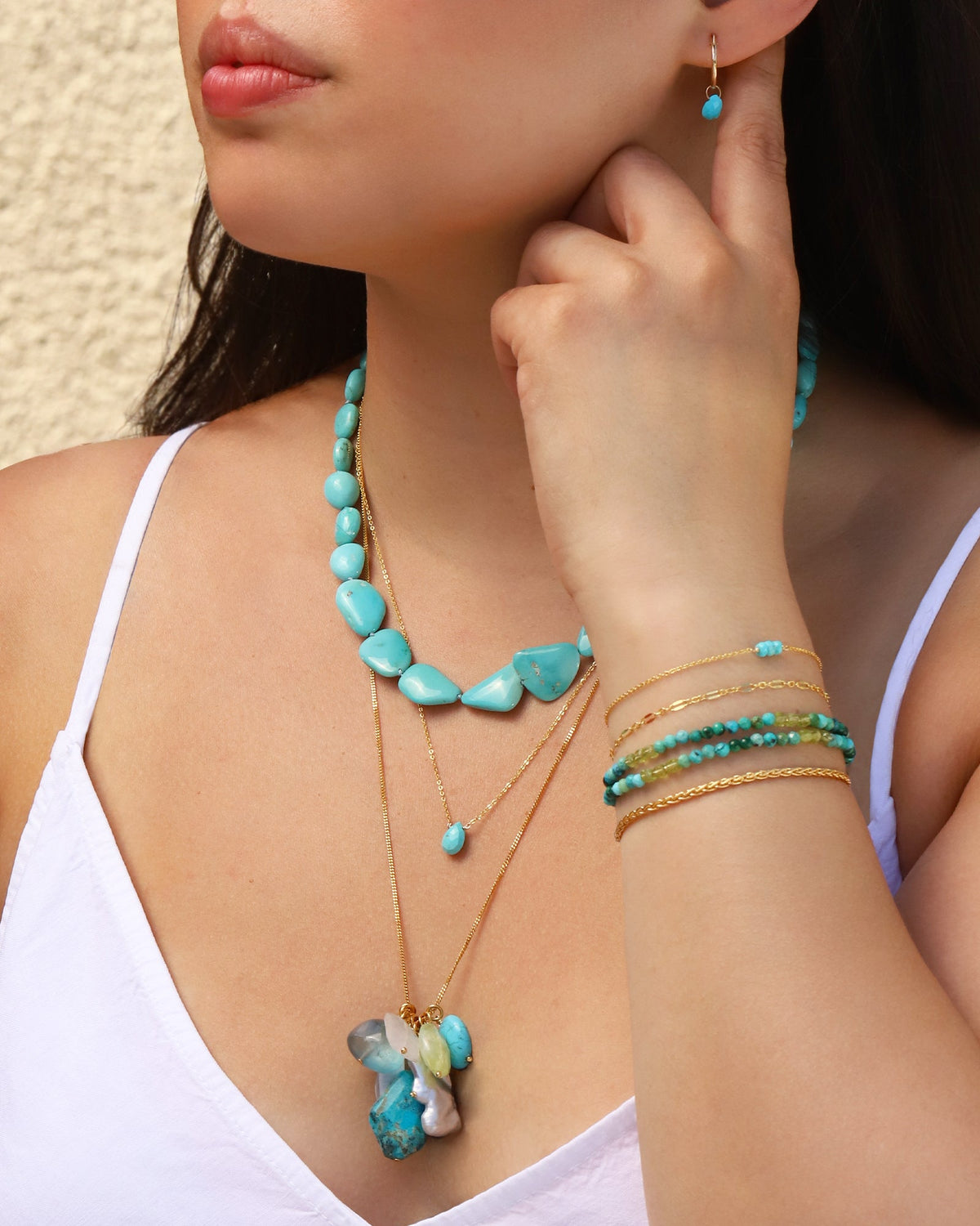 Sleeping Beauty Turquoise Beaded Necklace