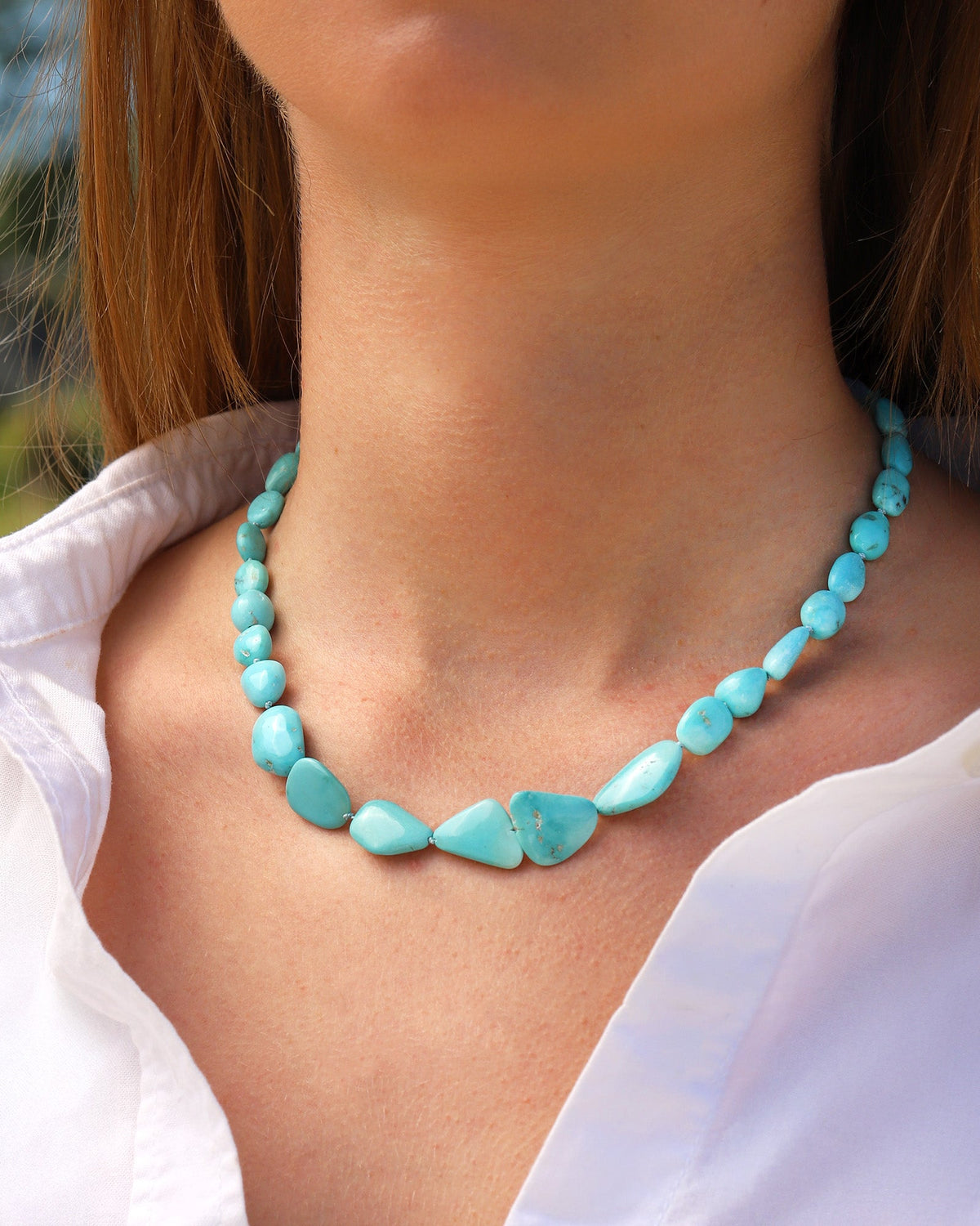 Sleeping Beauty Turquoise Beaded Necklace