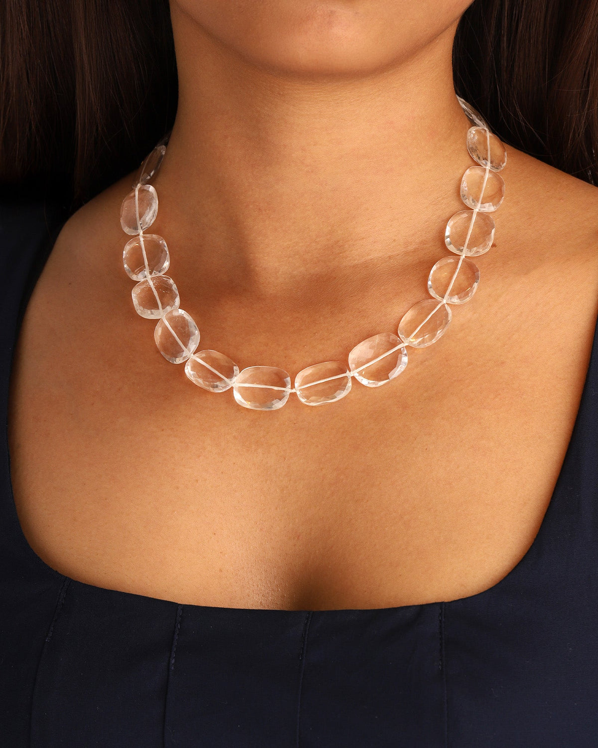Faceted Crystal Quartz Beaded Necklace