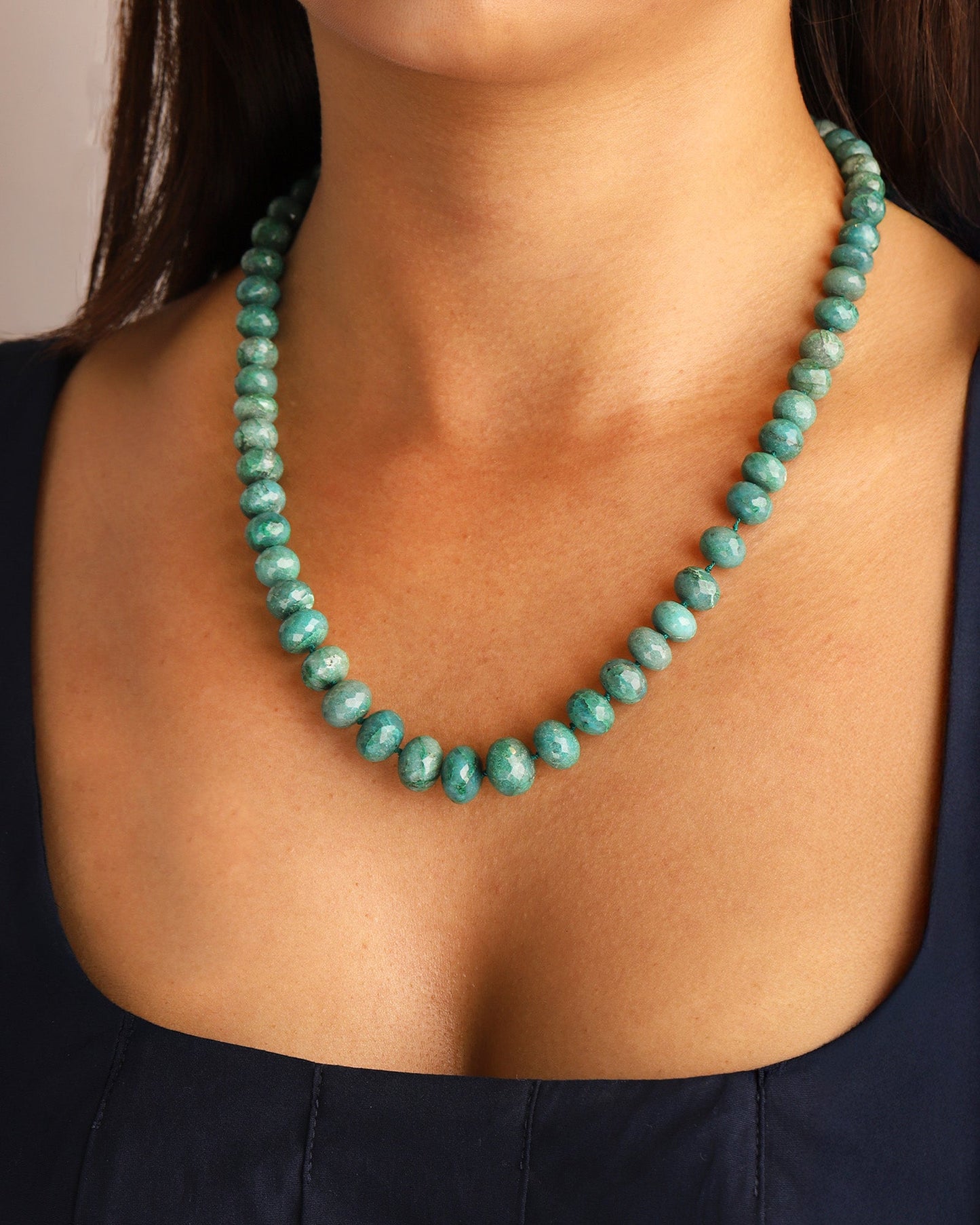 Graduated Chrysocolla Beaded Necklace