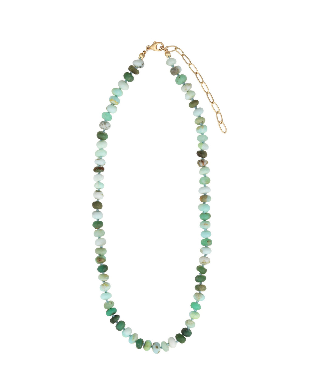 Faceted Peruvian Opal Rondelle Beaded Necklace | 8.5mm