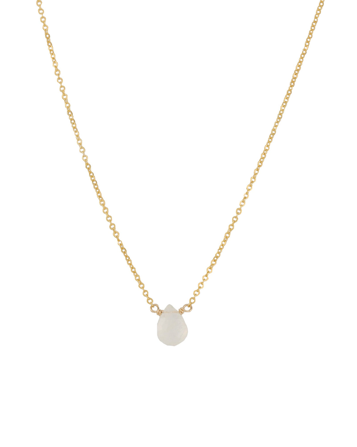 Moonstone Pear Cable Chain Necklace | 6mm