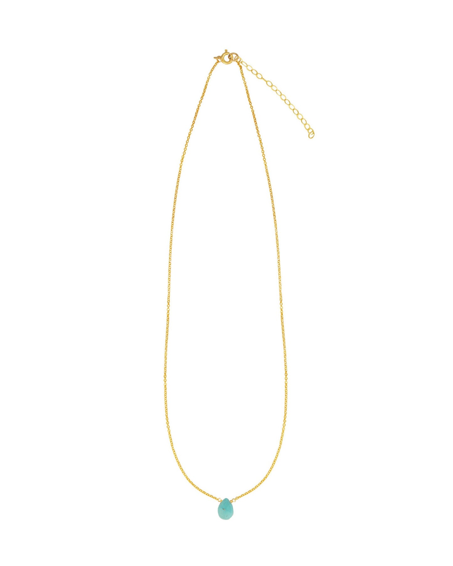 Turquoise Pear Cable Chain Necklace | 6mm
