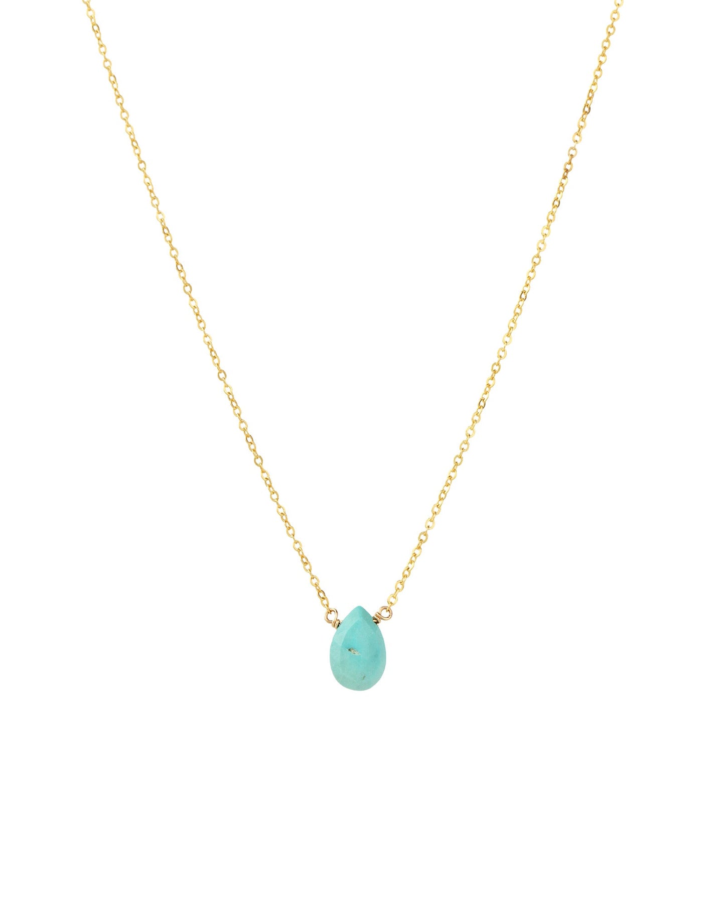 Turquoise Pear Cable Chain Necklace | 6mm