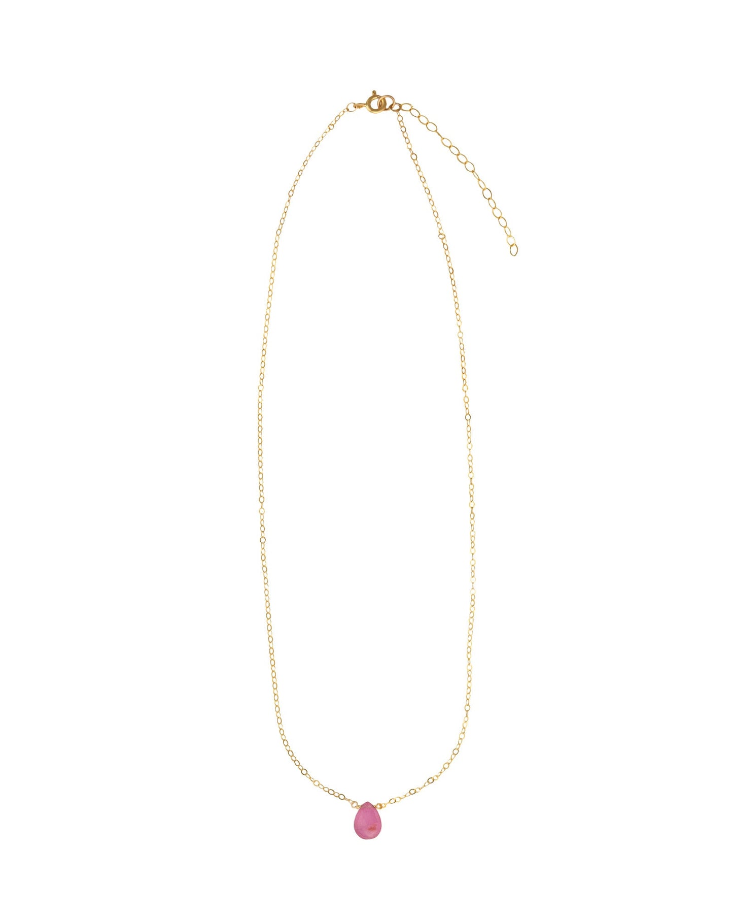 Pink Sapphire Pear Cable Chain Necklace | 6mm
