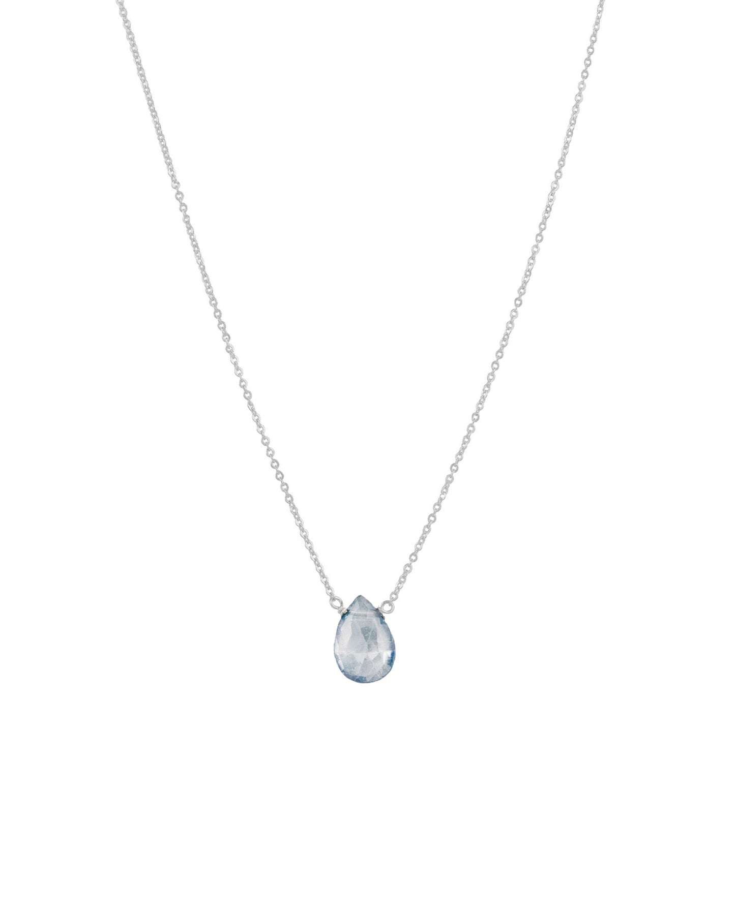 Mystic Blue Topaz Pear Cable Chain Necklace | 8mm