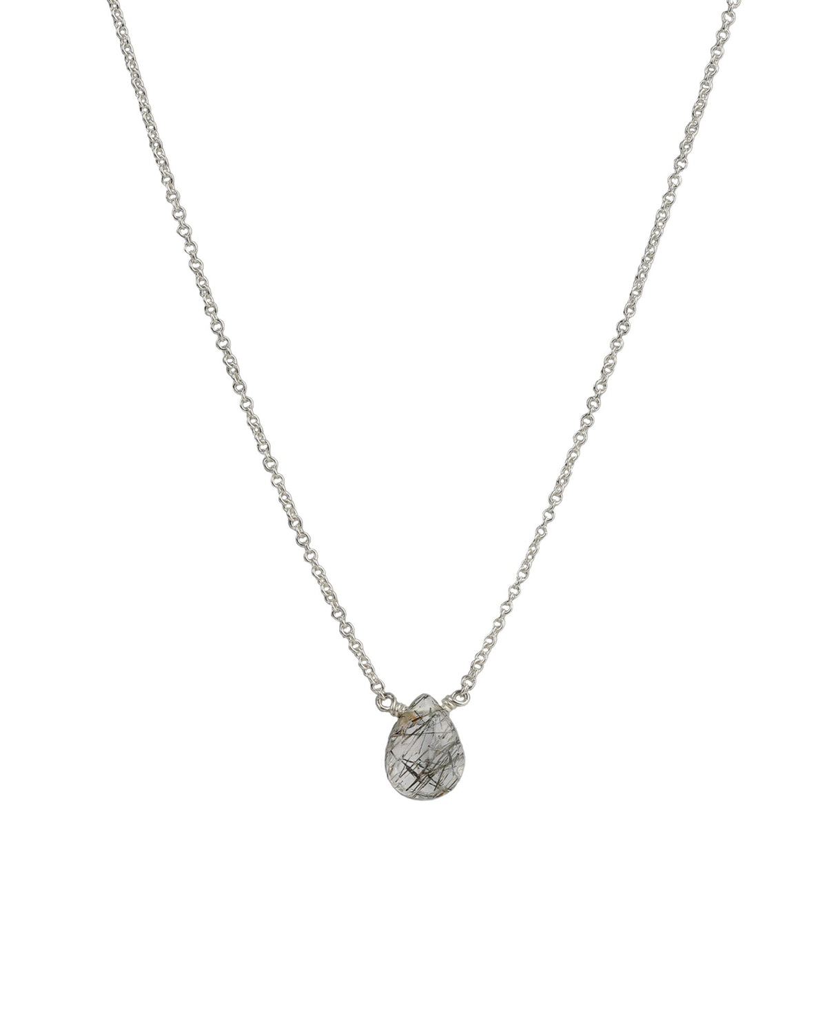 Rutilated Quartz Pear Cable Chain Necklace | 8mm