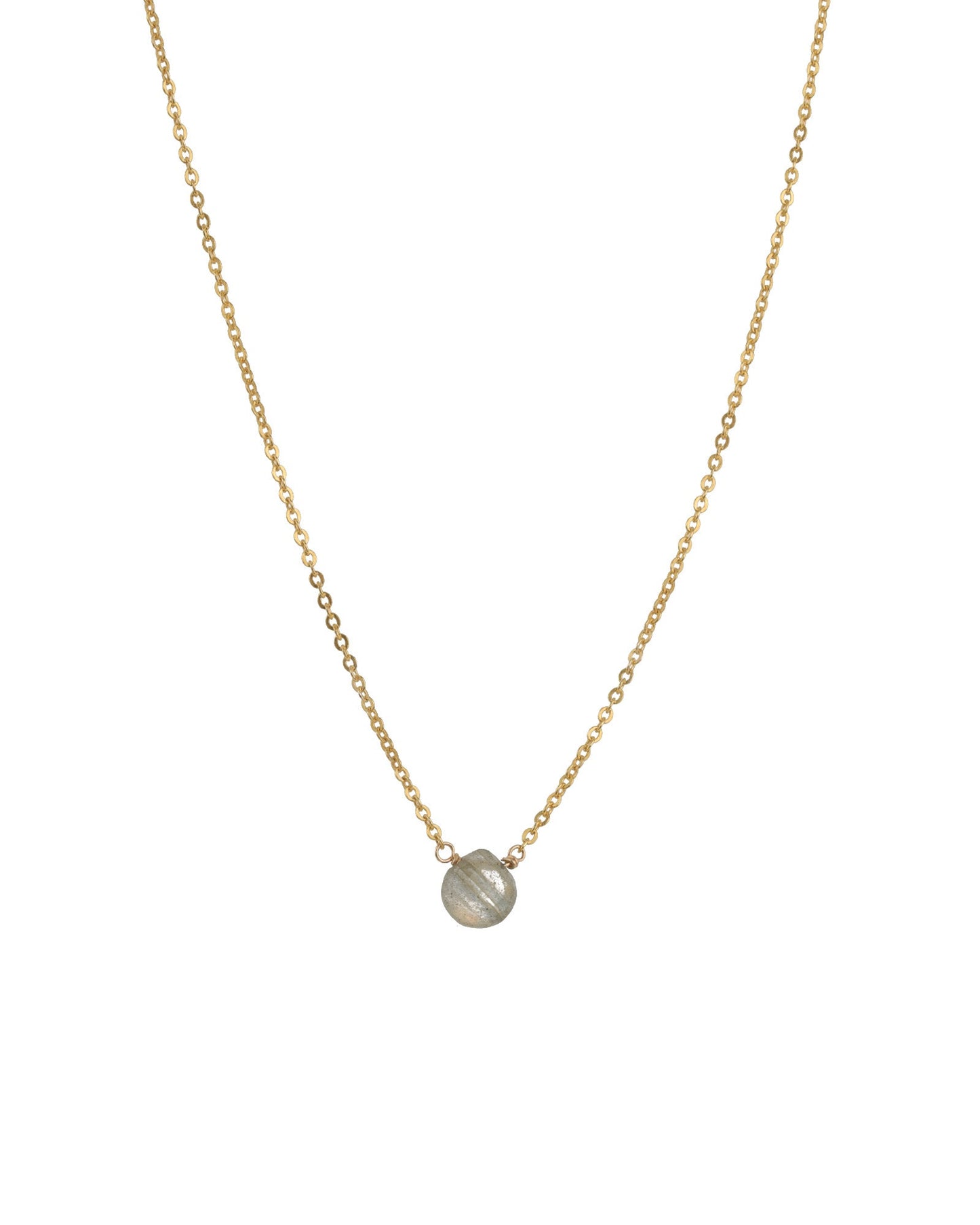 Labradorite Heart Cable Chain Necklace | 6mm