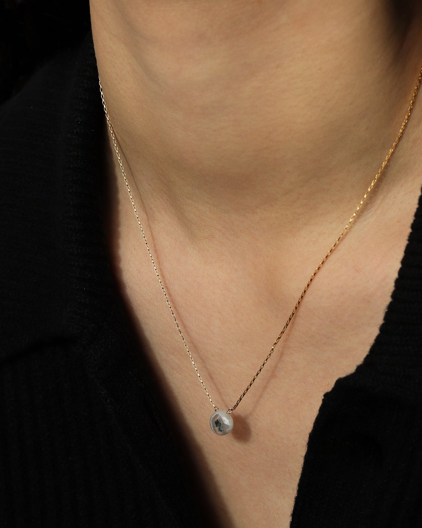Peacock Quartz Heart Box Chain Necklace | 10mm