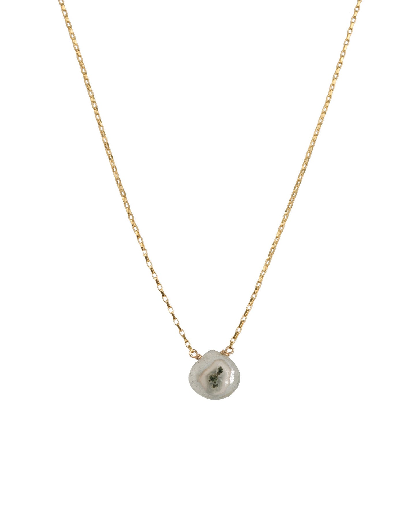 Peacock Quartz Heart Box Chain Necklace | 10mm