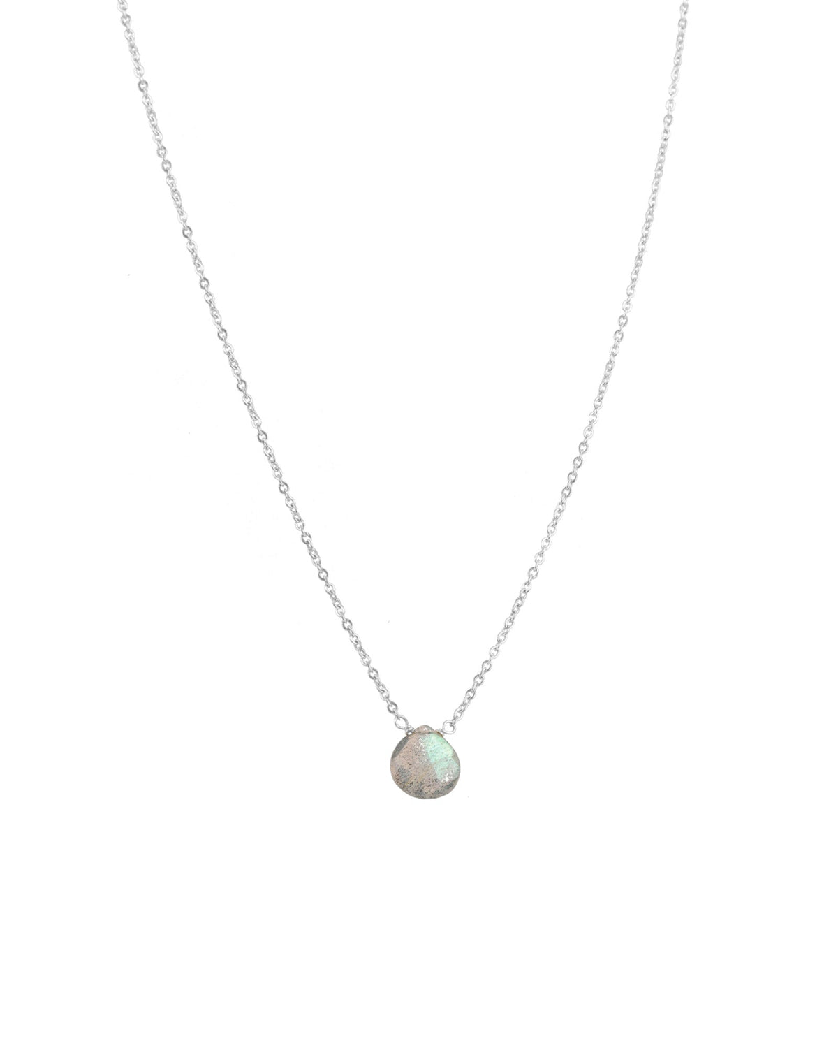 Labradorite Heart Cable Chain Necklace | 8mm