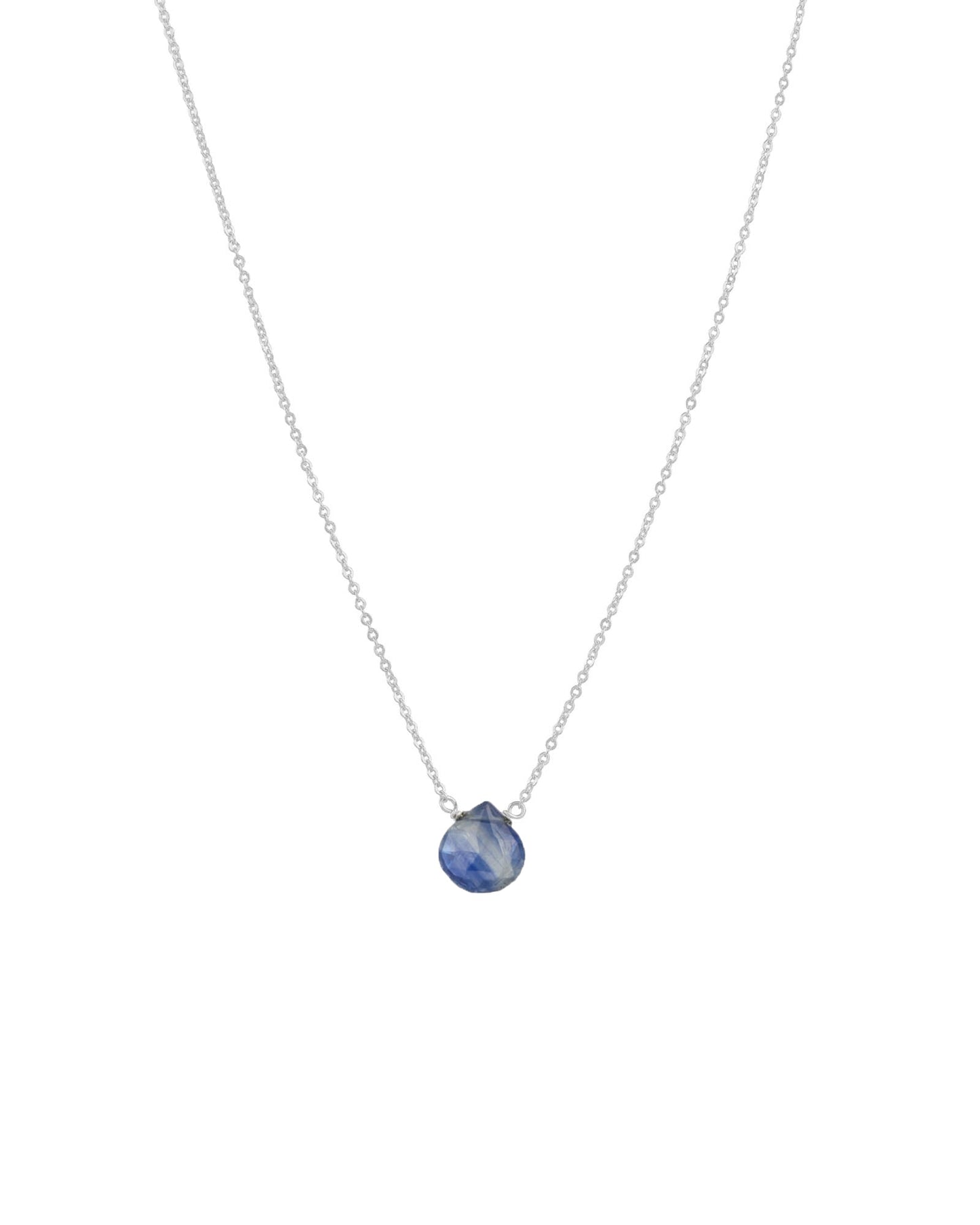 Blue Kyanite Heart Cable Chain Necklace | 8mm