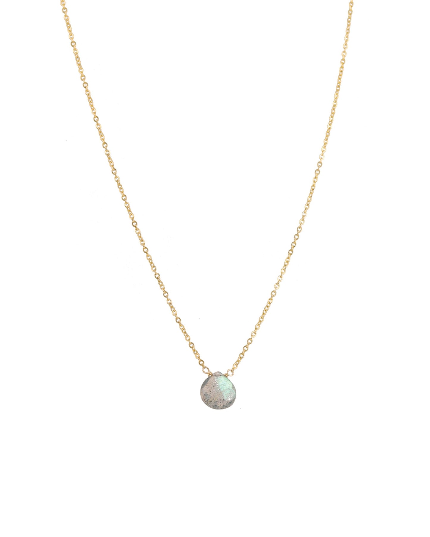 Labradorite Heart Cable Chain Necklace | 8mm