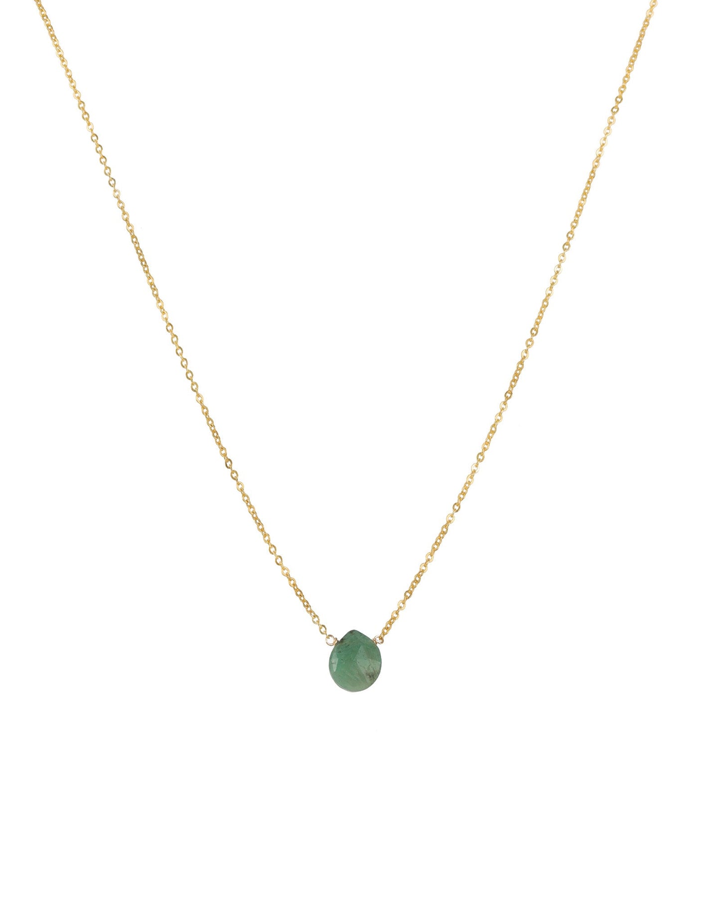 Emerald Heart Cable Chain Necklace | 8mm