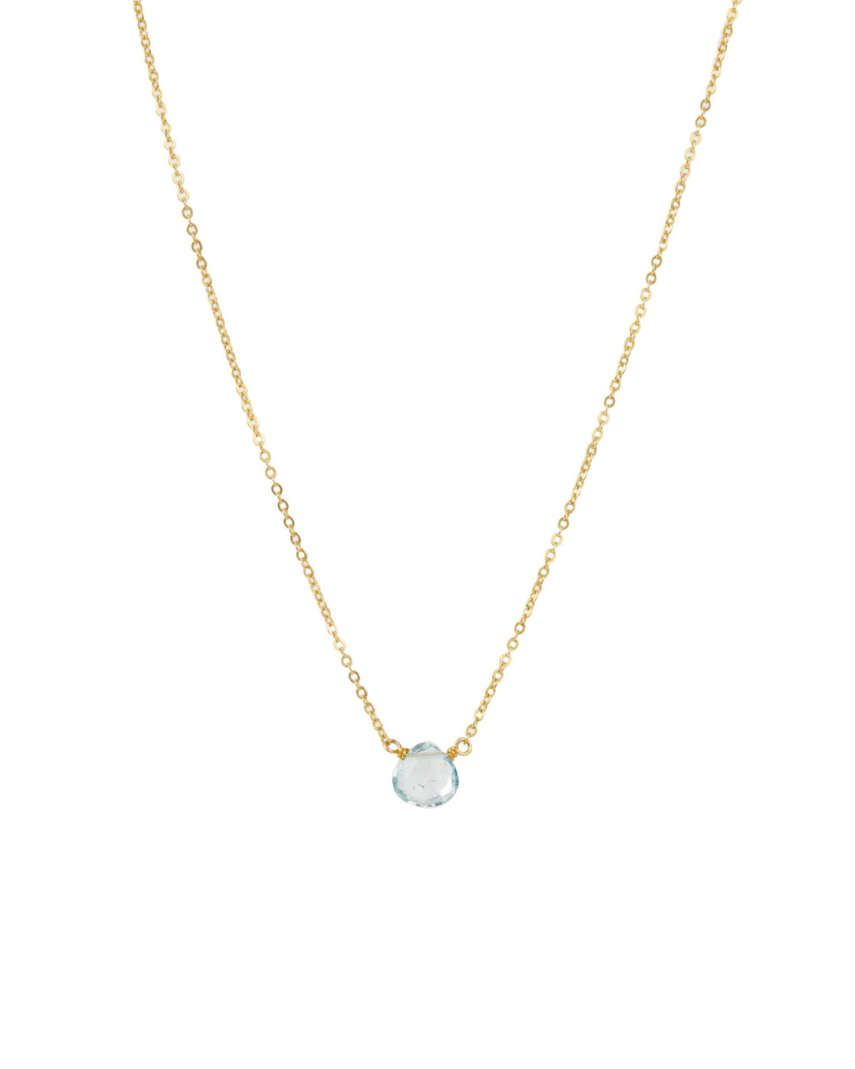 Blue Topaz Heart Cable Chain Necklace | 8mm