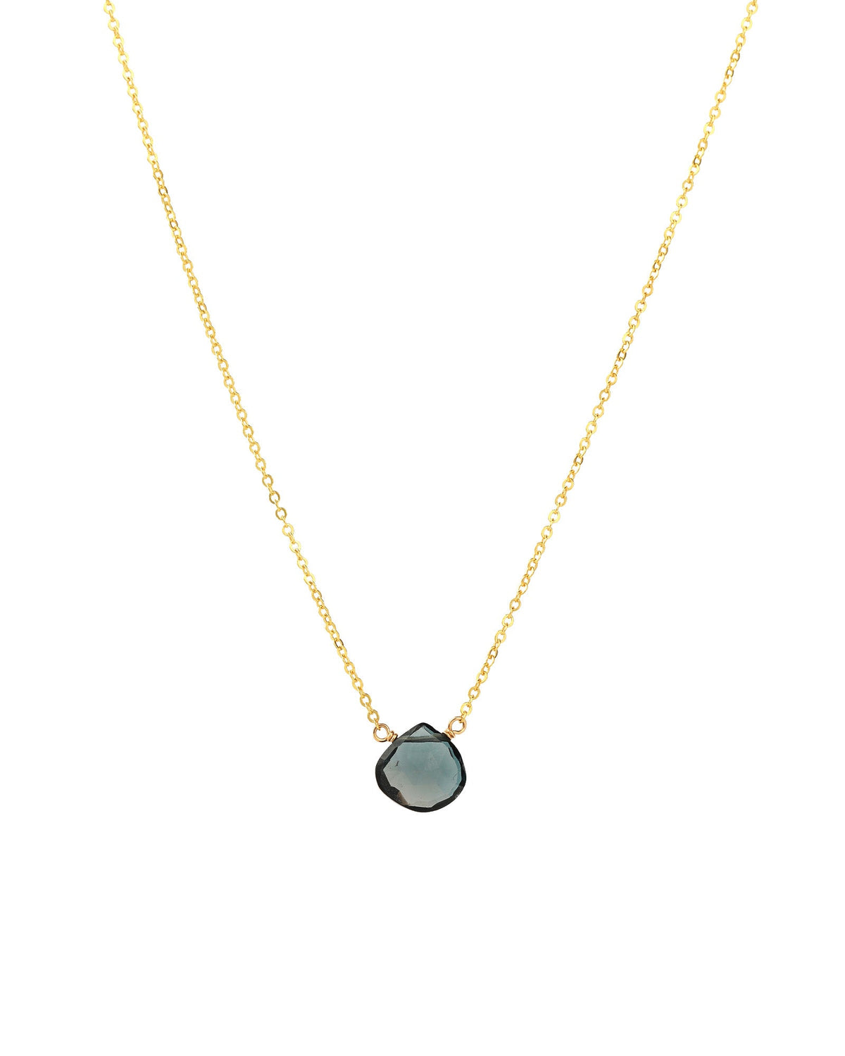 London Blue Topaz Heart Cable Chain Necklace | 8mm