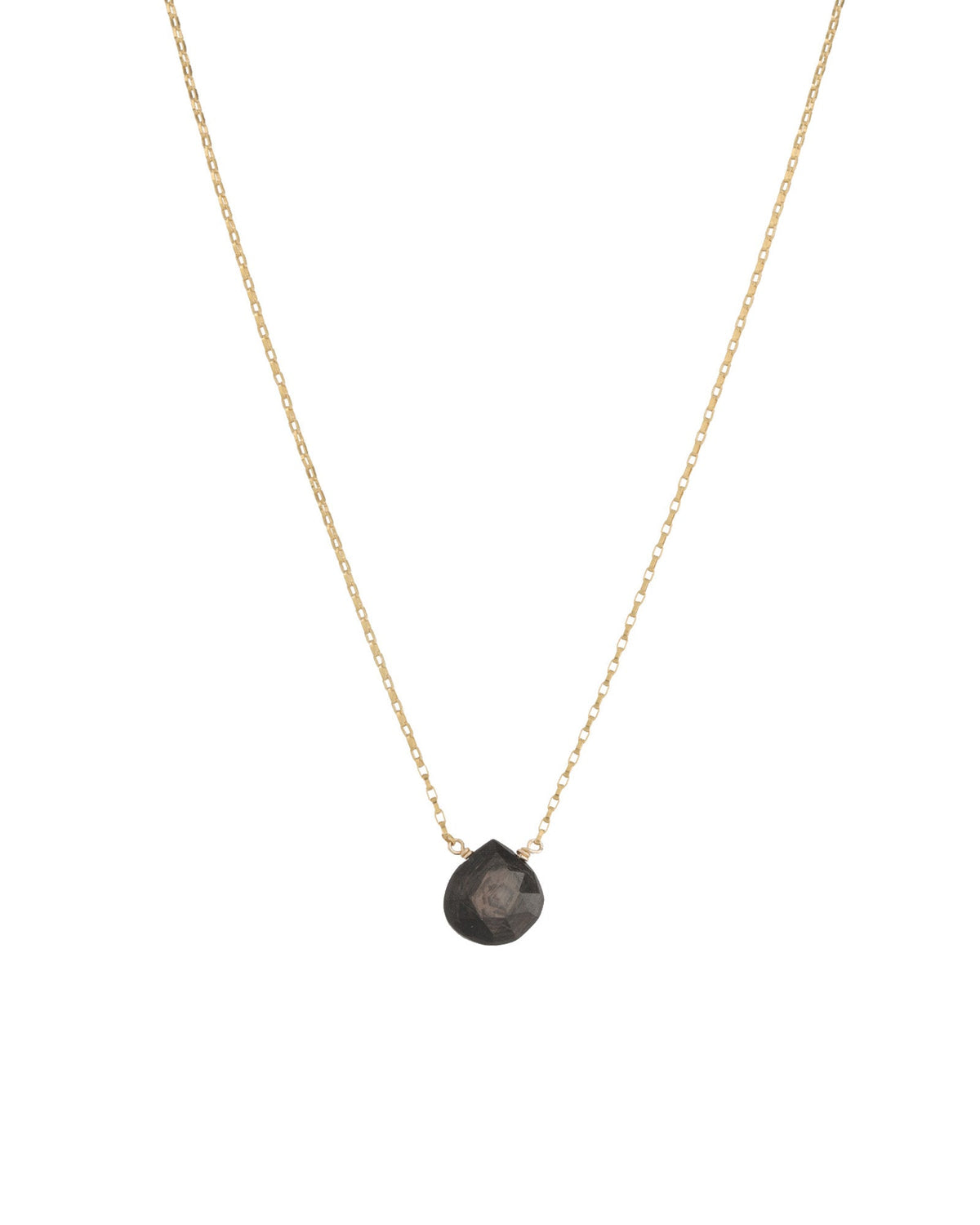 Hypersthene Heart Box Chain Necklace | 10mm