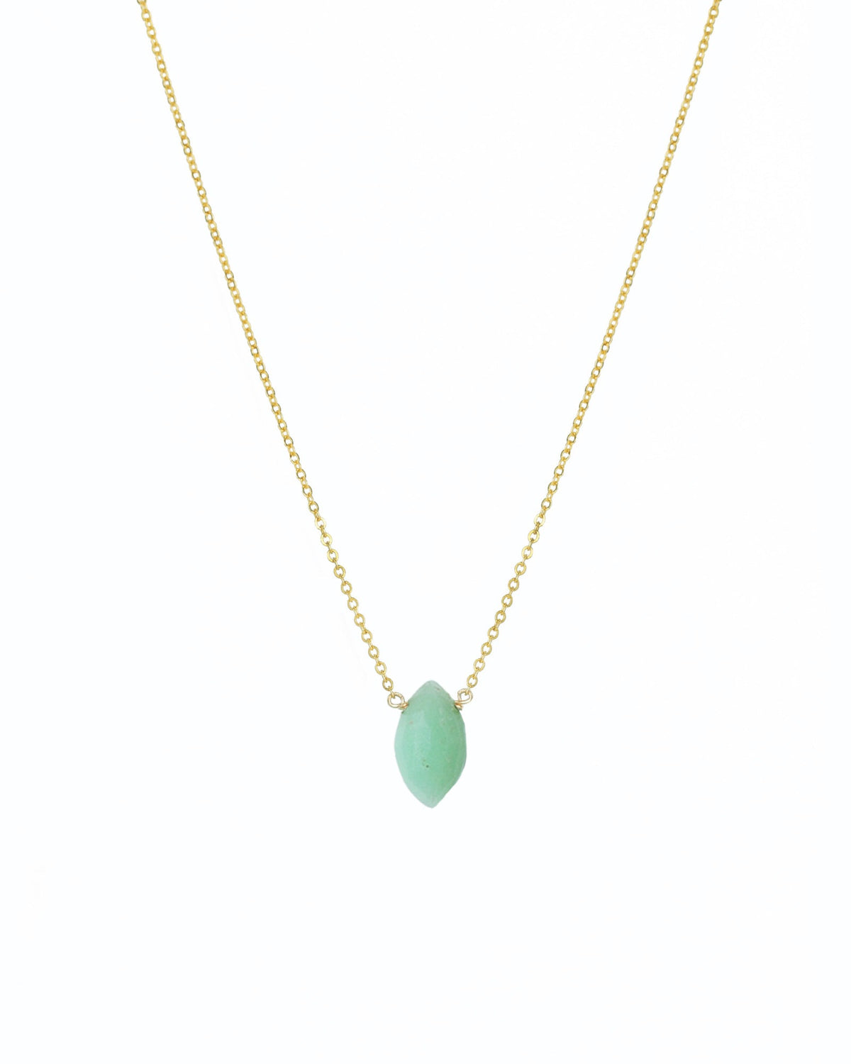 Chrysoprase Marquise Cable Chain Necklace | 10mm