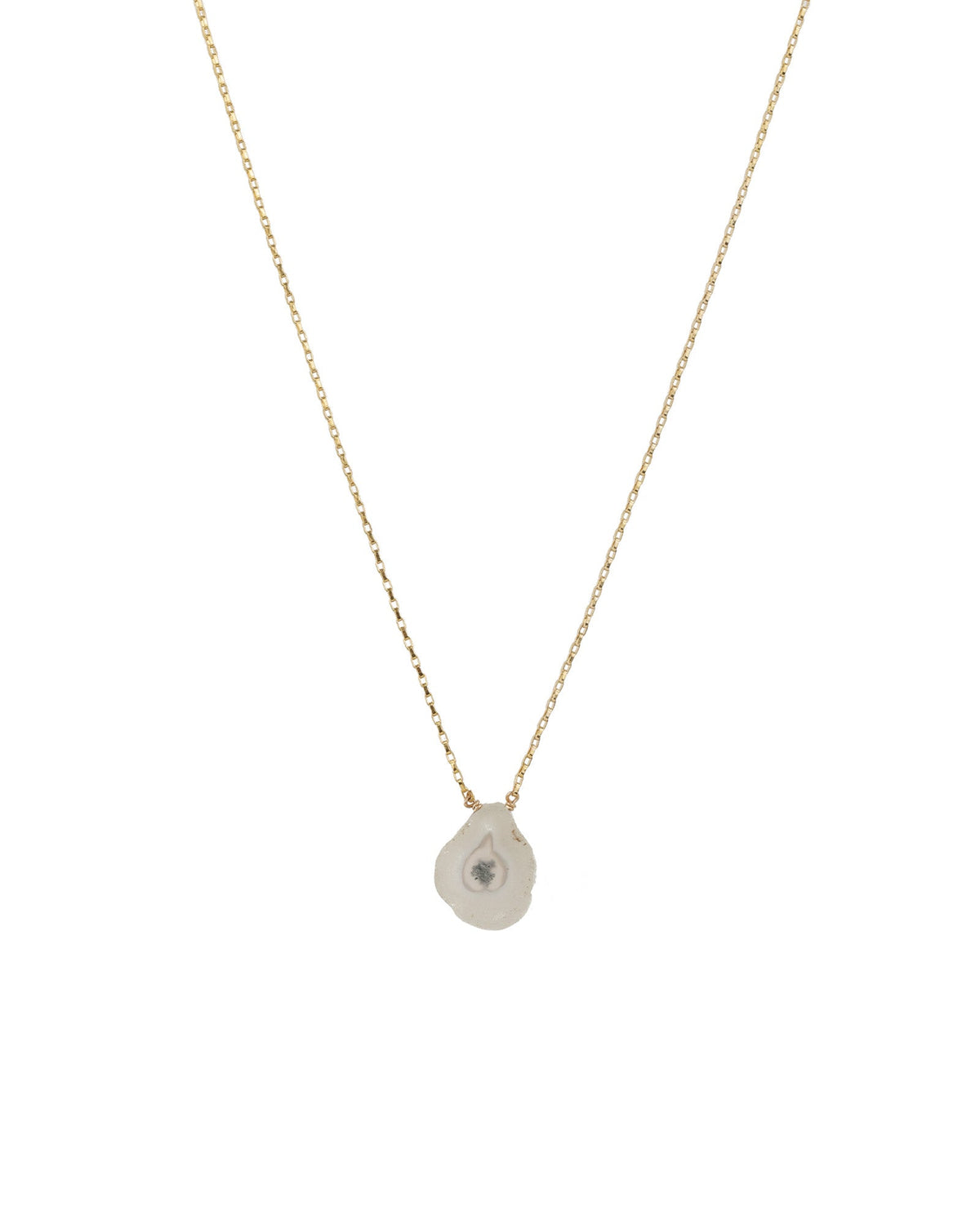 Peacock Quartz Slice Box Chain Necklace | 10mm