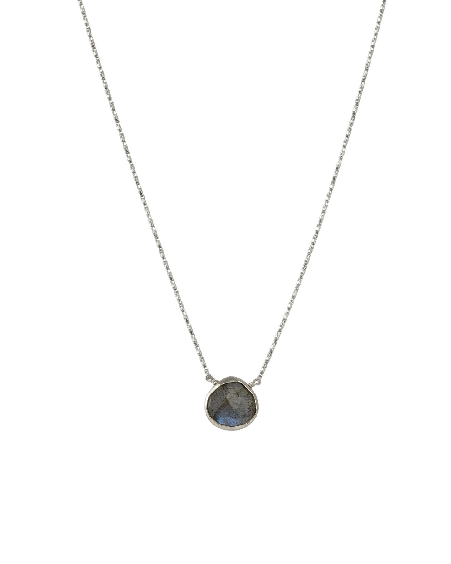 Heart Bezel Stone Box Chain Necklace | 12mm
