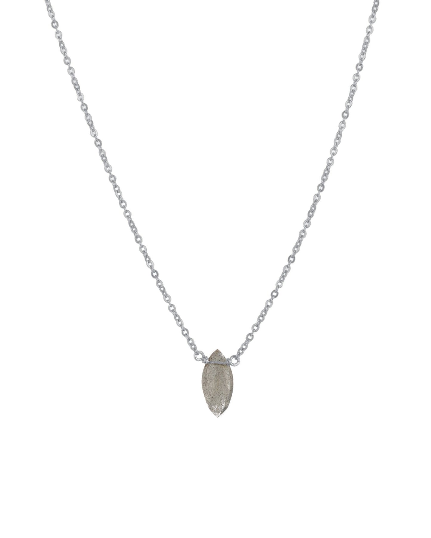 Labradorite Marquise Cable Chain Necklace | 10mm
