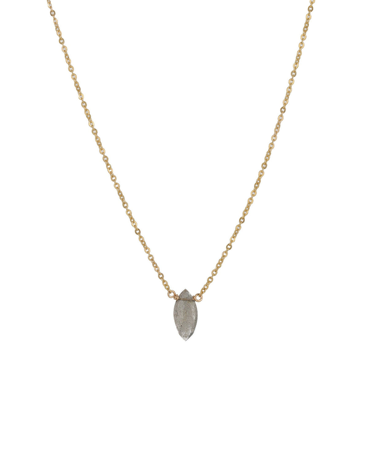 Labradorite Marquise Cable Chain Necklace | 10mm
